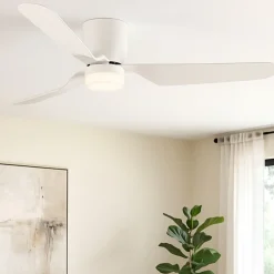 Ventilatori Da Soffitto-Selezionato da Mazzolaluce Ventilatore a pale da soffitto bianco con luce silenzioso 18mq