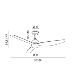 Ventilatori Da Soffitto-Selezionato da Mazzolaluce Ventilatore a pale da soffitto con luce bianco 20mq con telecomando