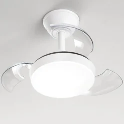 Ventilatori Da Soffitto-Selezionato da Mazzolaluce Ventilatore a plafoniera bianco da soffitto con luce pale richiudibili con telecomando