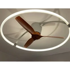 Ventilatori Da Soffitto-Selezionato da Mazzolaluce Ventilatore a plafoniera con luce 20mq grigio pale di legno con telecomando