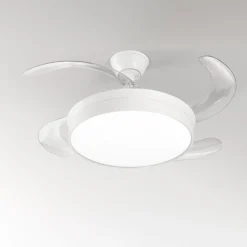 Ventilatori Da Soffitto-Selezionato da Mazzolaluce Ventilatore a plafoniera con telecomando bianco da soffitto con luce 20mq