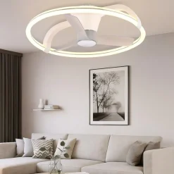 Ventilatori Da Soffitto-Selezionato da Mazzolaluce Ventilatore a plafoniera da soffitto bianco con luce telecomando