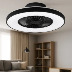 Ventilatori Da Soffitto-Selezionato da Mazzolaluce Ventilatore a plafoniera da soffitto nero silenzioso con luce