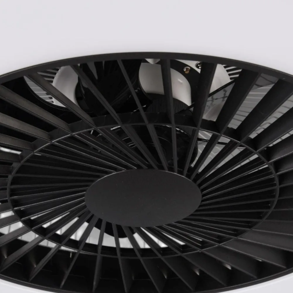 Ventilatori Da Soffitto-Selezionato da Mazzolaluce Ventilatore a plafoniera da soffitto nero silenzioso con luce