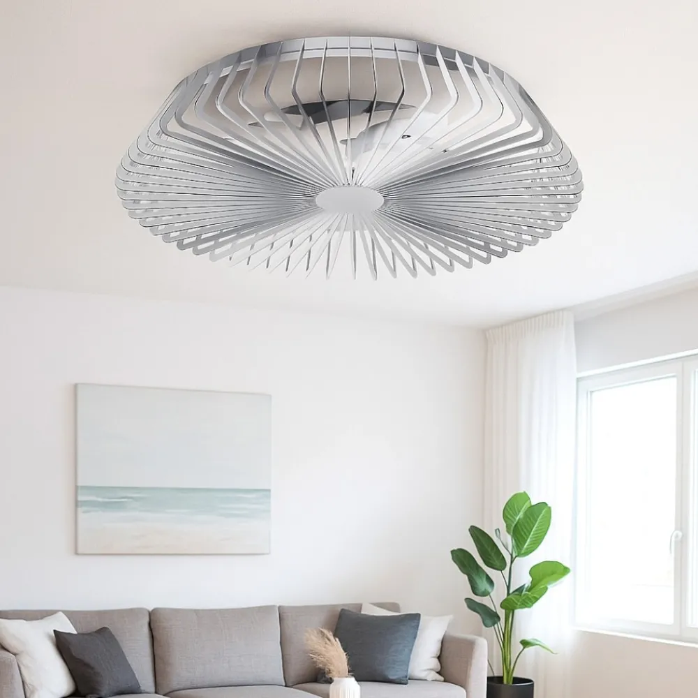 Ventilatori Da Soffitto-Selezionato da Mazzolaluce Ventilatore a plafoniera grigio silenzioso da soffitto 18mq con telecomando