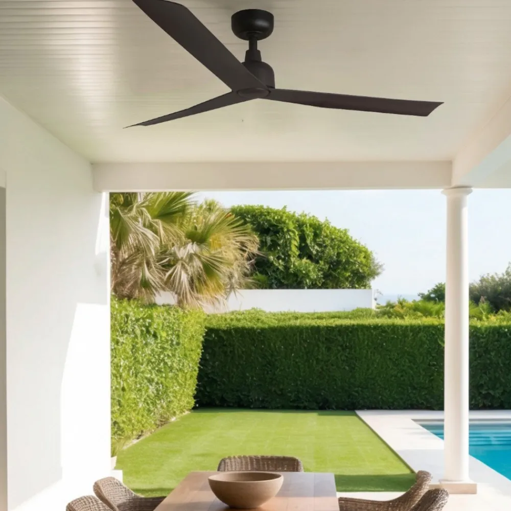 Ventilatori Da Soffitto-Selezionato da Mazzolaluce Ventilatore a soffitto da esterno 17mq a pale marrone