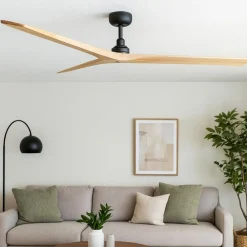 Ventilatori Da Soffitto-Selezionato da Mazzolaluce Ventilatore a soffitto nero 28mq silenzioso pale di legno