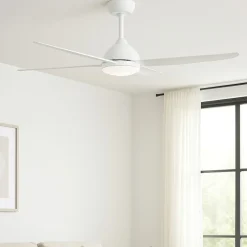 Ventilatori Da Soffitto-Selezionato da Mazzolaluce Ventilatore bianco da soffitto 18mq con luce a pale