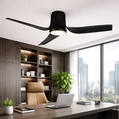 Ventilatori Da Soffitto-Selezionato da Mazzolaluce Ventilatore con luce da soffitto nero led cct con telecomando e app