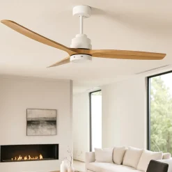 Ventilatori Da Soffitto-Selezionato da Mazzolaluce Ventilatore con luce da soffitto pale in legno 20mq con telecomando