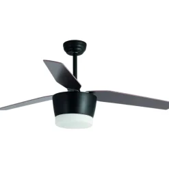 Ventilatori Da Soffitto-Selezionato da Mazzolaluce Ventilatore con luce da soffitto nero a pale con telecomando