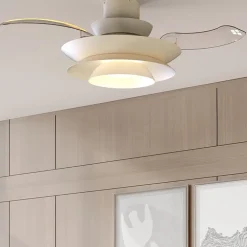 Ventilatori Da Soffitto-Selezionato da Mazzolaluce Ventilatore con pale nascoste bianco con telecomando led cct 13-20mq