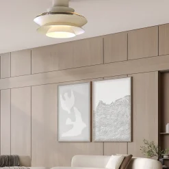 Ventilatori Da Soffitto-Selezionato da Mazzolaluce Ventilatore con pale nascoste bianco con telecomando led cct 13-20mq