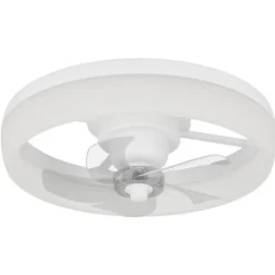 Ventilatori Da Soffitto-Eglo Ventilatore con plafoniera bianco led cct ambienti fino a 13mq con telecomando