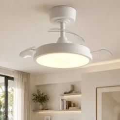 Ventilatori Da Soffitto-Eglo Ventilatore con plafoniera pale retraibili malpica led cct stanza 13mq