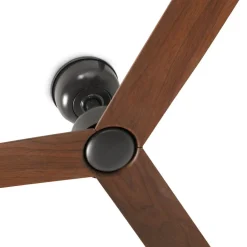 Ventilatori Da Soffitto-Selezionato da Mazzolaluce Ventilatore da esterno per soffitto ip44 nero e marrone smart app 28mq