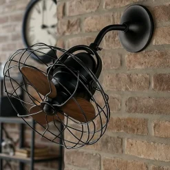 Ventilatori Da Soffitto-Selezionato da Mazzolaluce Ventilatore da parete soffitto 13mq marrone stile industriale