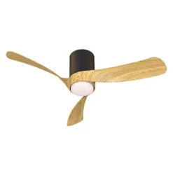 Ventilatori Da Soffitto-Selezionato da Mazzolaluce Ventilatore da soffitto ambienti 13mq nero e legno led cct dimmerabile e telecomando