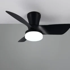 Ventilatori Da Soffitto-Selezionato da Mazzolaluce Ventilatore da soffitto a pale nero con luce e telecomando