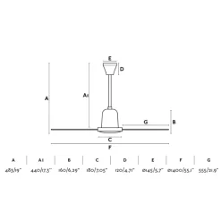 Ventilatori Da Soffitto-Selezionato da Mazzolaluce Ventilatore da soffitto a pale bianco 28mq