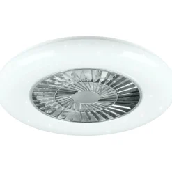 Ventilatori Da Soffitto-Selezionato da Mazzolaluce Ventilatore da soffitto a plafoniera bianco con luce telecomando
