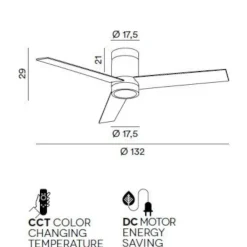 Ventilatori Da Soffitto-Selezionato da Mazzolaluce Ventilatore da soffitto bianco a pale 20mq con luce e telecomando