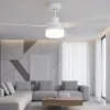 Ventilatori Da Soffitto-Selezionato da Mazzolaluce Ventilatore da soffitto bianco con cassa bluetooth con luce led 3000k tetto inclinato 28mq