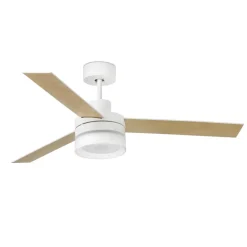 Ventilatori Da Soffitto-Selezionato da Mazzolaluce Ventilatore da soffitto bianco con cassa bluetooth con luce led 3000k tetto inclinato 28mq