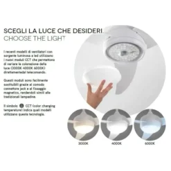 Ventilatori Da Soffitto-Selezionato da Mazzolaluce Ventilatore da soffitto bianco silenzioso con luce e telecomando