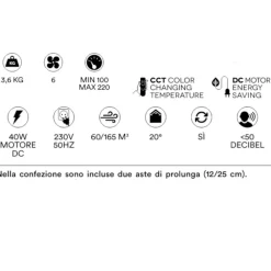 Ventilatori Da Soffitto-Selezionato da Mazzolaluce Ventilatore da soffitto bianco silenzioso con luce e telecomando