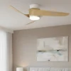 Ventilatori Da Soffitto-Selezionato da Mazzolaluce Ventilatore da soffitto bianco e legno stanze max 13mq led cct telecomando e app