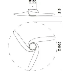 Ventilatori Da Soffitto-Selezionato da Mazzolaluce Ventilatore da soffitto bianco e legno stanze max 13mq led cct telecomando e app