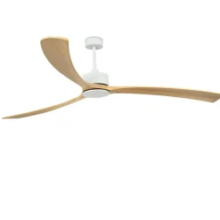 Ventilatori Da Soffitto-Selezionato da Mazzolaluce Ventilatore da soffitto bianco con telecomando pale legno 39mq