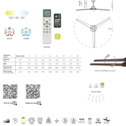 Ventilatori Da Soffitto-Selezionato da Mazzolaluce Ventilatore da soffitto bianco per esterno ip44 con luce 20mq
