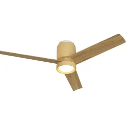 Ventilatori Da Soffitto-Selezionato da Mazzolaluce Ventilatore da soffitto ceramica beige pale legno luce led cct 13-20mq con telecomando