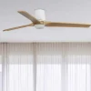 Ventilatori Da Soffitto-Selezionato da Mazzolaluce Ventilatore da soffitto con luce led cct bianco e legno chiaro con telecomando 28mq