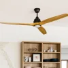 Ventilatori Da Soffitto-Selezionato da Mazzolaluce Ventilatore da soffitto con led cct nero pale legno smart wifi 17-28mq