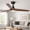 Ventilatori Da Soffitto-Selezionato da Mazzolaluce Ventilatore da soffitto con luce 28mq led 10w marrone scuro motore silenzioso