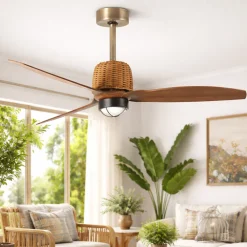 Ventilatori Da Soffitto-Selezionato da Mazzolaluce Ventilatore da soffitto con luce 13-17mq oro antico app wifi