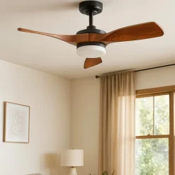 Ventilatori Da Soffitto-Selezionato da Mazzolaluce Ventilatore da soffitto con telecomando nero con luce 13mq