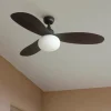 Ventilatori Da Soffitto-Selezionato da Mazzolaluce Ventilatore da soffitto da esterno app ip44 con luce marrone ambienti 14-17mq