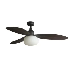Ventilatori Da Soffitto-Selezionato da Mazzolaluce Ventilatore da soffitto da esterno app ip44 con luce marrone ambienti 14-17mq