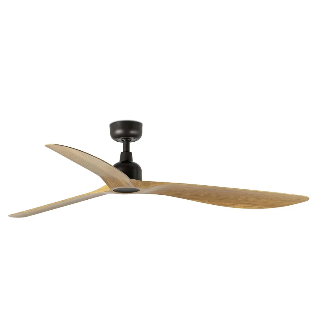 Ventilatori Da Soffitto-Selezionato da Mazzolaluce Ventilatore da soffitto da esterno ip44 nero e legno 28mq silenzioso