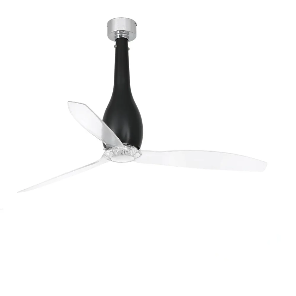 Ventilatori Da Soffitto-Selezionato da Mazzolaluce Ventilatore da soffitto di vetro nero pale trasparenti 17mq