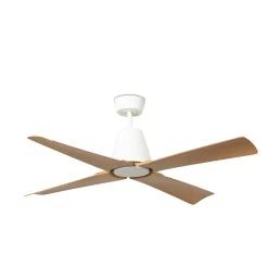 Ventilatori Da Soffitto-Selezionato da Mazzolaluce Ventilatore da soffitto esterno ip44 bianco e legno acero smart app