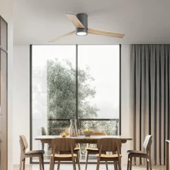 Ventilatori Da Soffitto-Selezionato da Mazzolaluce Ventilatore da soffitto grigio con luce telecomando 20mq