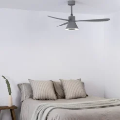 Ventilatori Da Soffitto-Selezionato da Mazzolaluce Ventilatore da soffitto grigio con led cct app tuya motore silenzioso 28mq