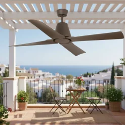 Ventilatori Da Soffitto-Selezionato da Mazzolaluce Ventilatore da soffitto marrone ip44 per esterno 13-18mq