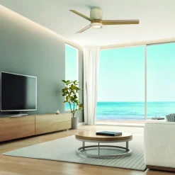 Ventilatori Da Soffitto-Selezionato da Mazzolaluce Ventilatore da soffitto motore dc luce led cct ceramica bianca 13-20mq