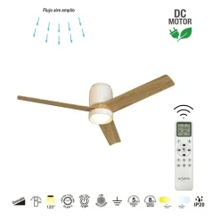 Ventilatori Da Soffitto-Selezionato da Mazzolaluce Ventilatore da soffitto motore dc luce led cct ceramica bianca 13-20mq
